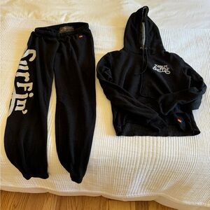 Aviator nation dark grey sweatpants and hoodie set